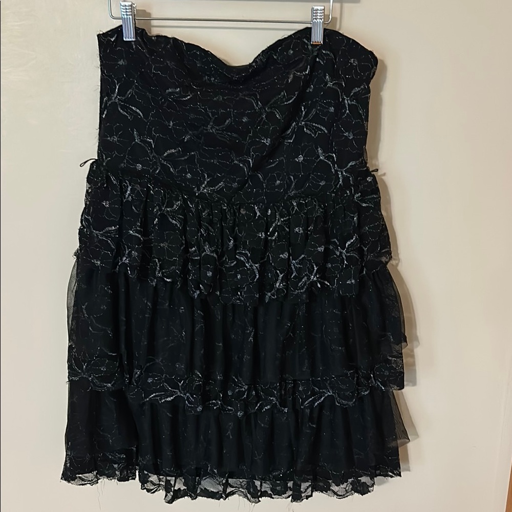 Deb strapless Black Lace Evening Dress 1X